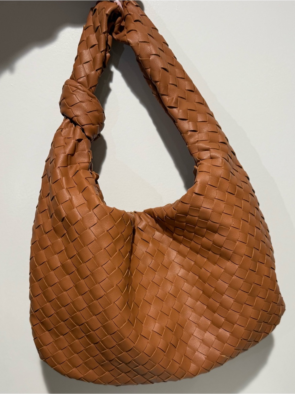Urban Expressions Woven Shoulder Hobo Bag - Tan